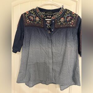 Zara Embroidered ombre Women's Top